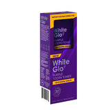 White Glo sérum tonique dentaire violet appliqué sur les dents pour un éclat atténuant les nuances jaunes