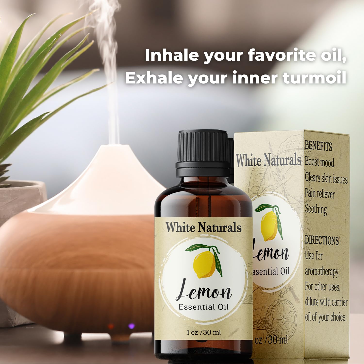 Utilisation DIY avec White Naturals, huile citron pour créations maison