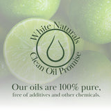 Bocal ambré et étiquette White Naturals Citron Vert, qualité garantie.