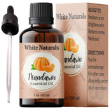 White Naturals mandarine – bouteille d'huile essentielle pour diffusion aromathérapeutique fruitée.