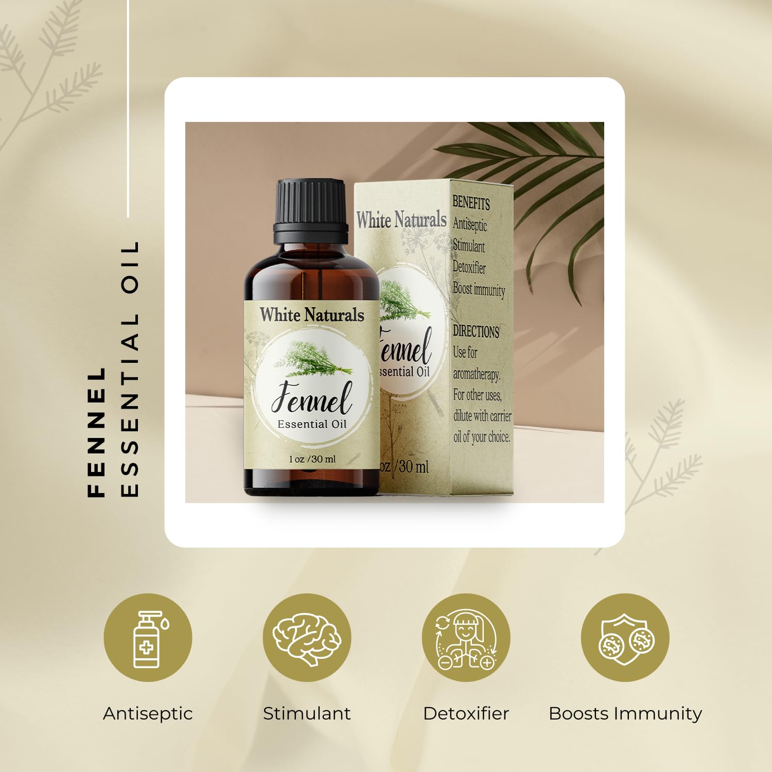 Diffusion aromathérapique avec l'huile fenouil White Naturals en diffuseur.