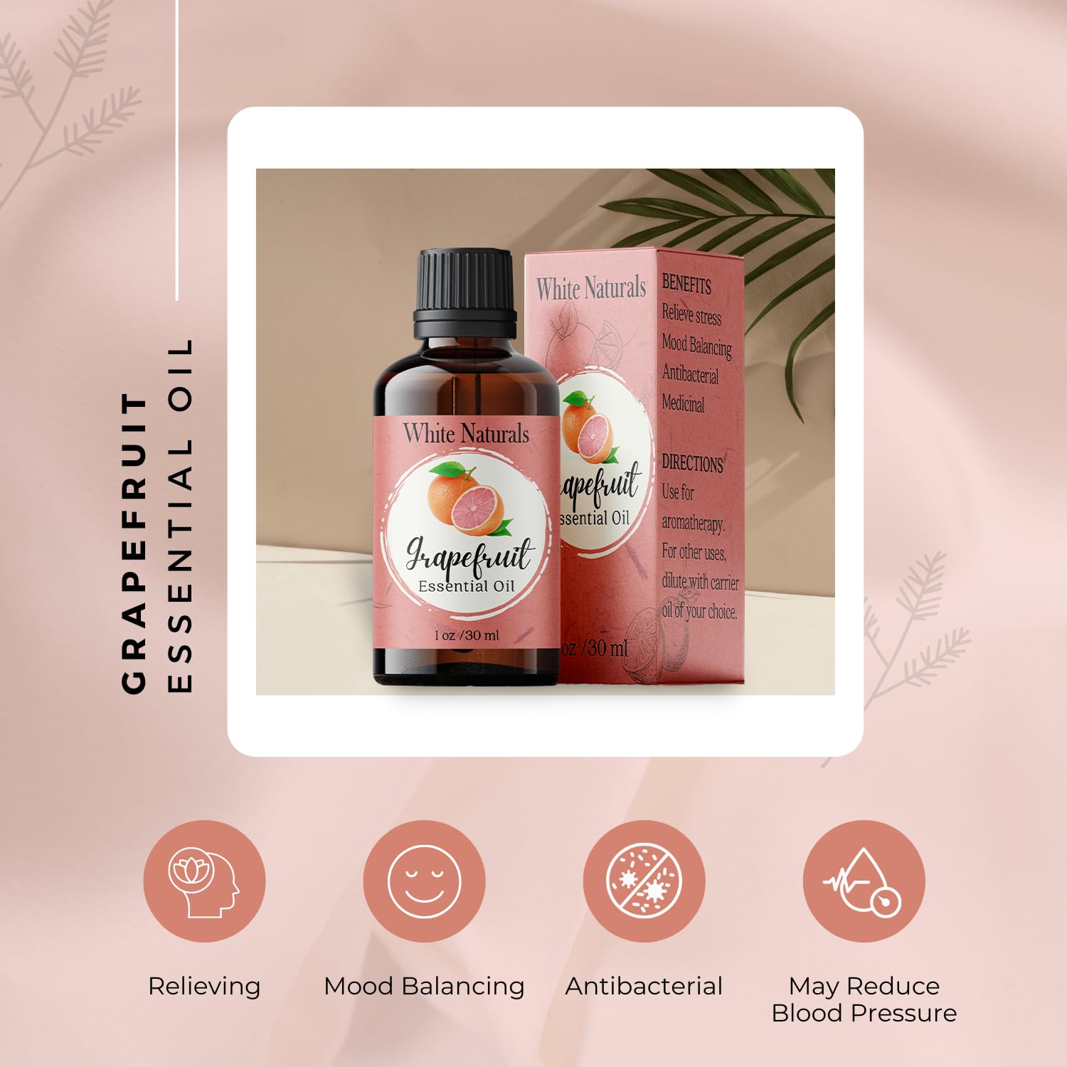 White Naturals huile de pamplemousse dans diffuseur, rafraîchit l air et crée une ambiance vivifiante.