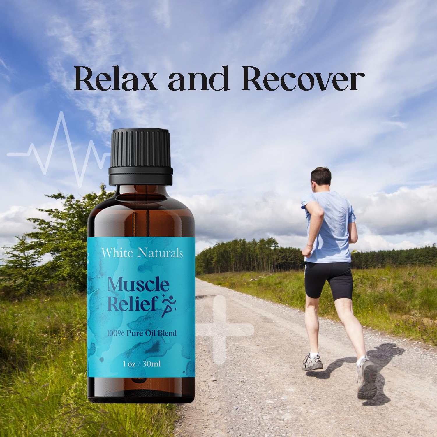White Naturals Muscle Relief application massage apaiser les muscles.