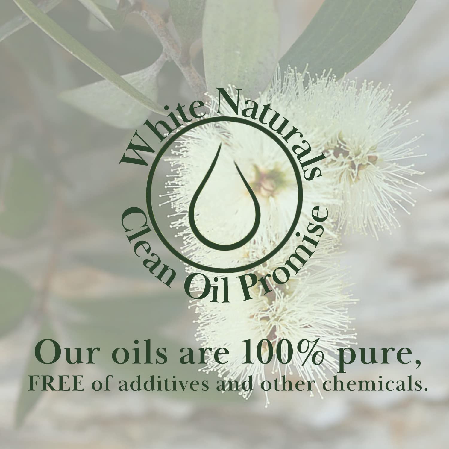 White Naturals Organic Niaouli, emballage en verre ambré, pratique et protecteur.