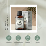White Naturals Organic Niaouli, flacon gouttes idéal pour diffusion et ambiance claire.