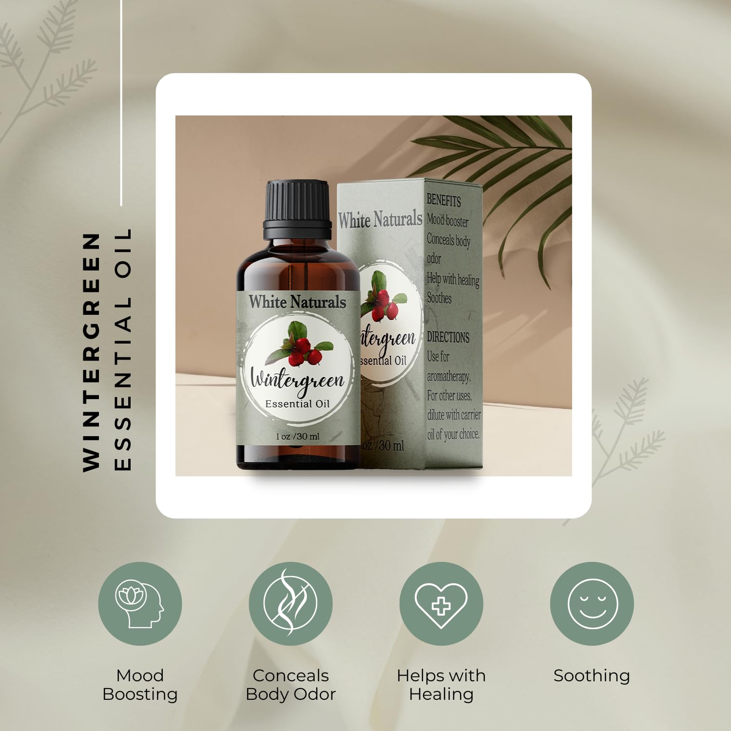 White Naturals Wintergreen-diffuseur-aromatherapie: diffusion douce qui rafraîchit et apaise l'espace.