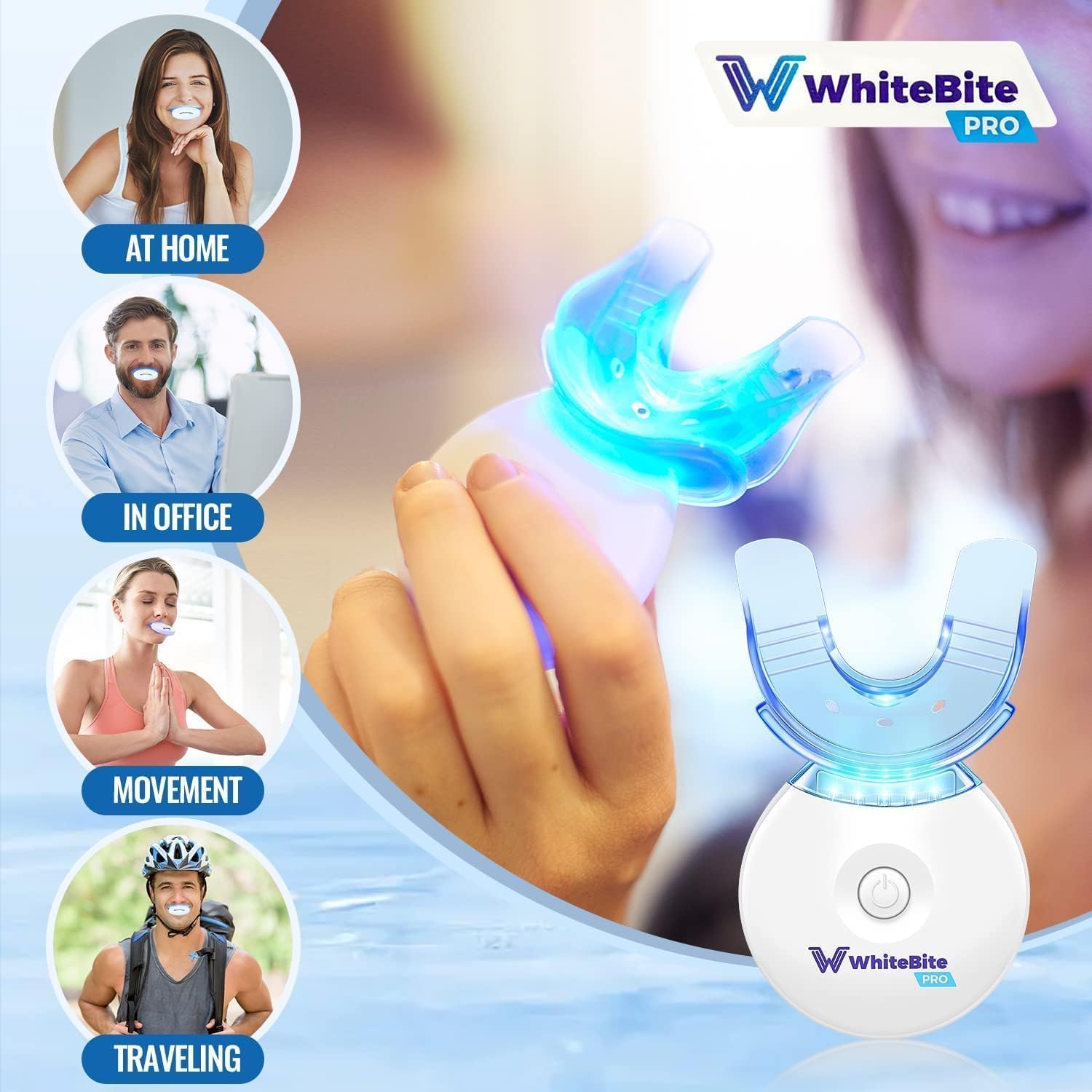 Lampe LED bleue Whitebite Pro accélérant le blanchiment sans douleur