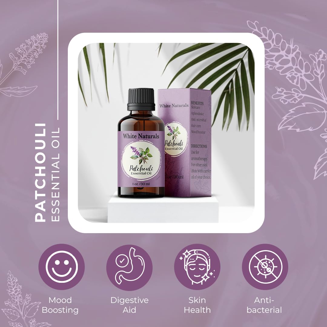 White Naturals Patchouli, mélange DIY pour cosmétiques faits maison.