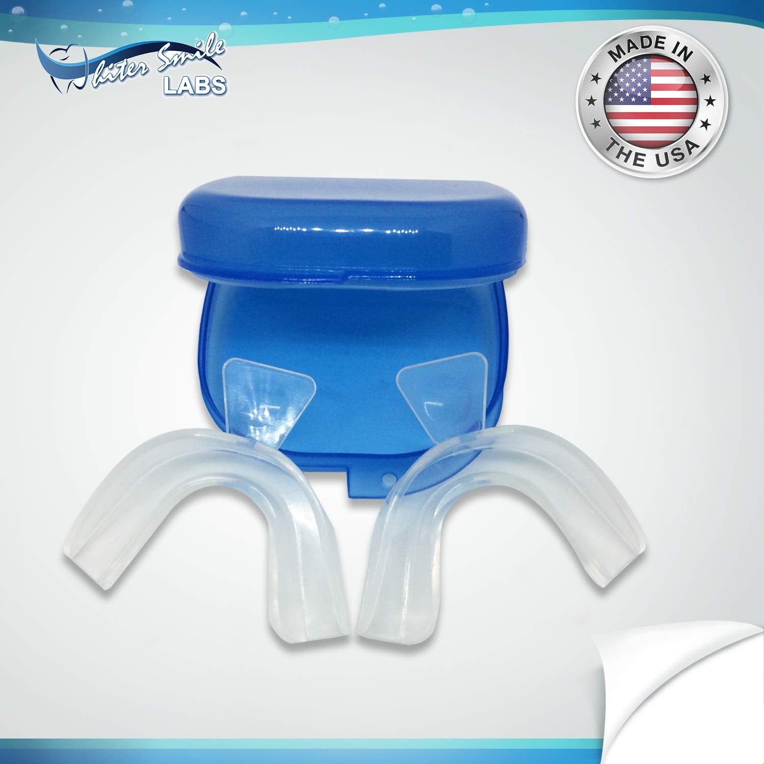 Whiter Smile Labs: plateaux blanchissants thermoformables pour un ajustement personnalisé à chaque dent.