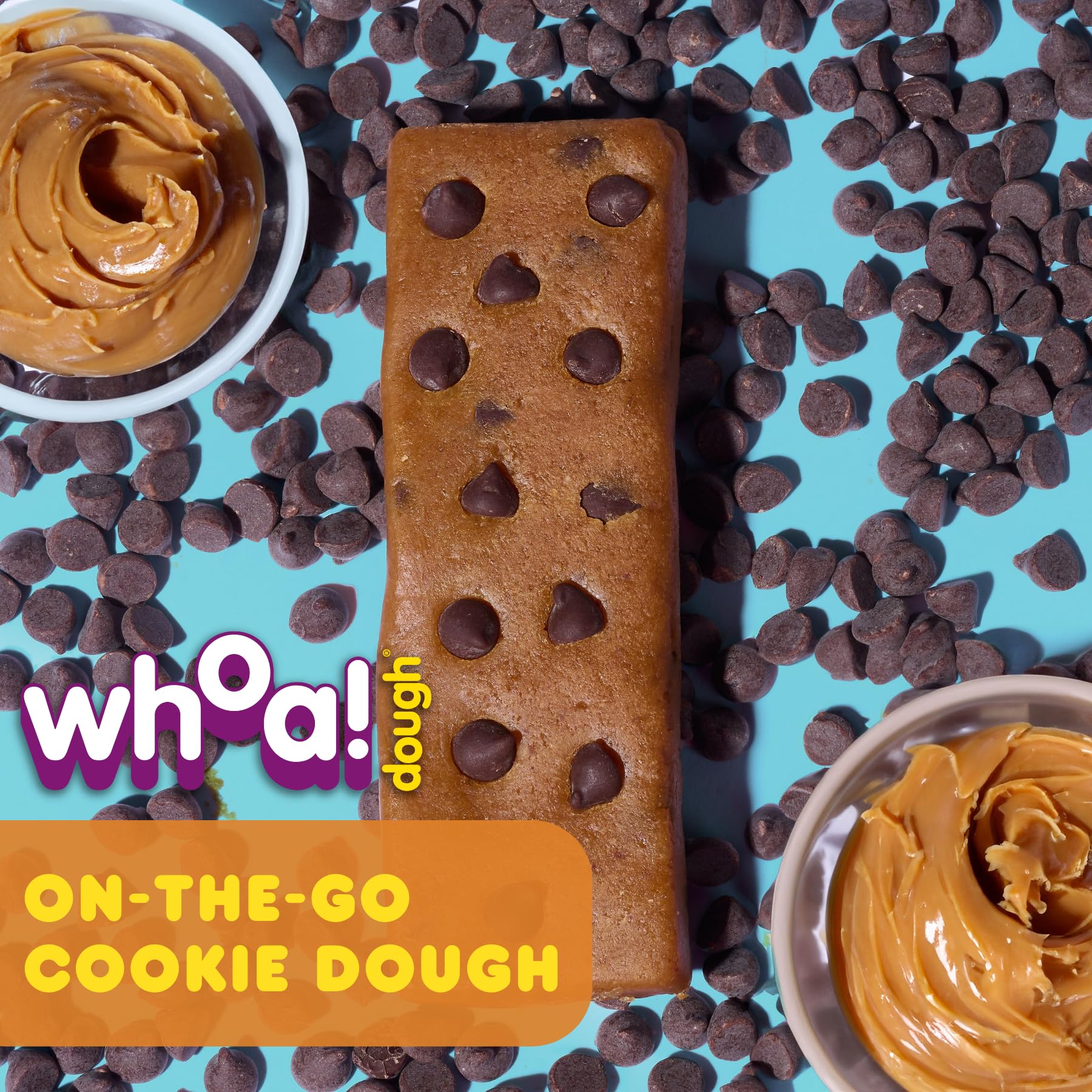 Barre WHOA! DOUGH en mouvement, snack rapide et équilibré.