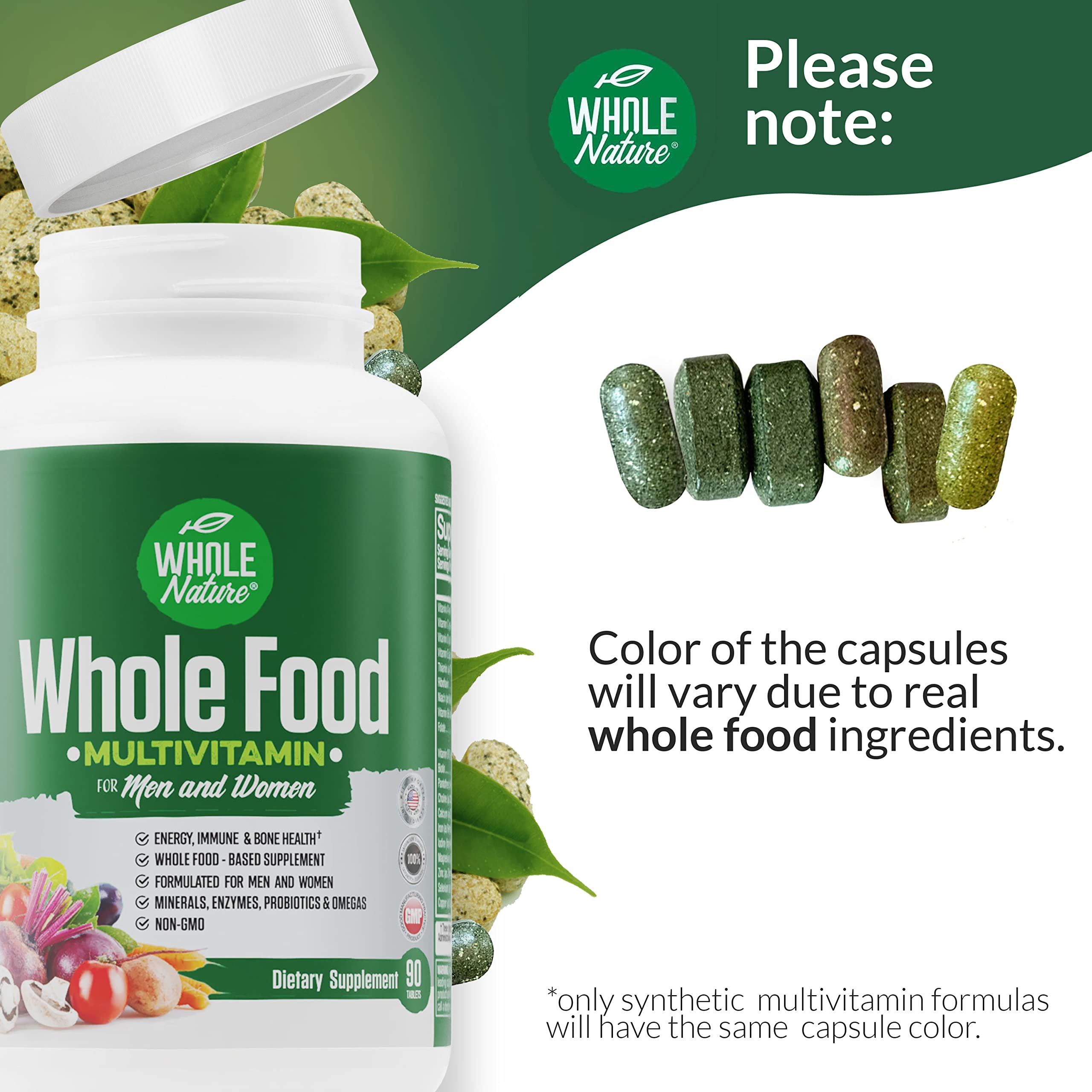 Whole Nature enzymes digestives et probiotiques favorisent la digestion.