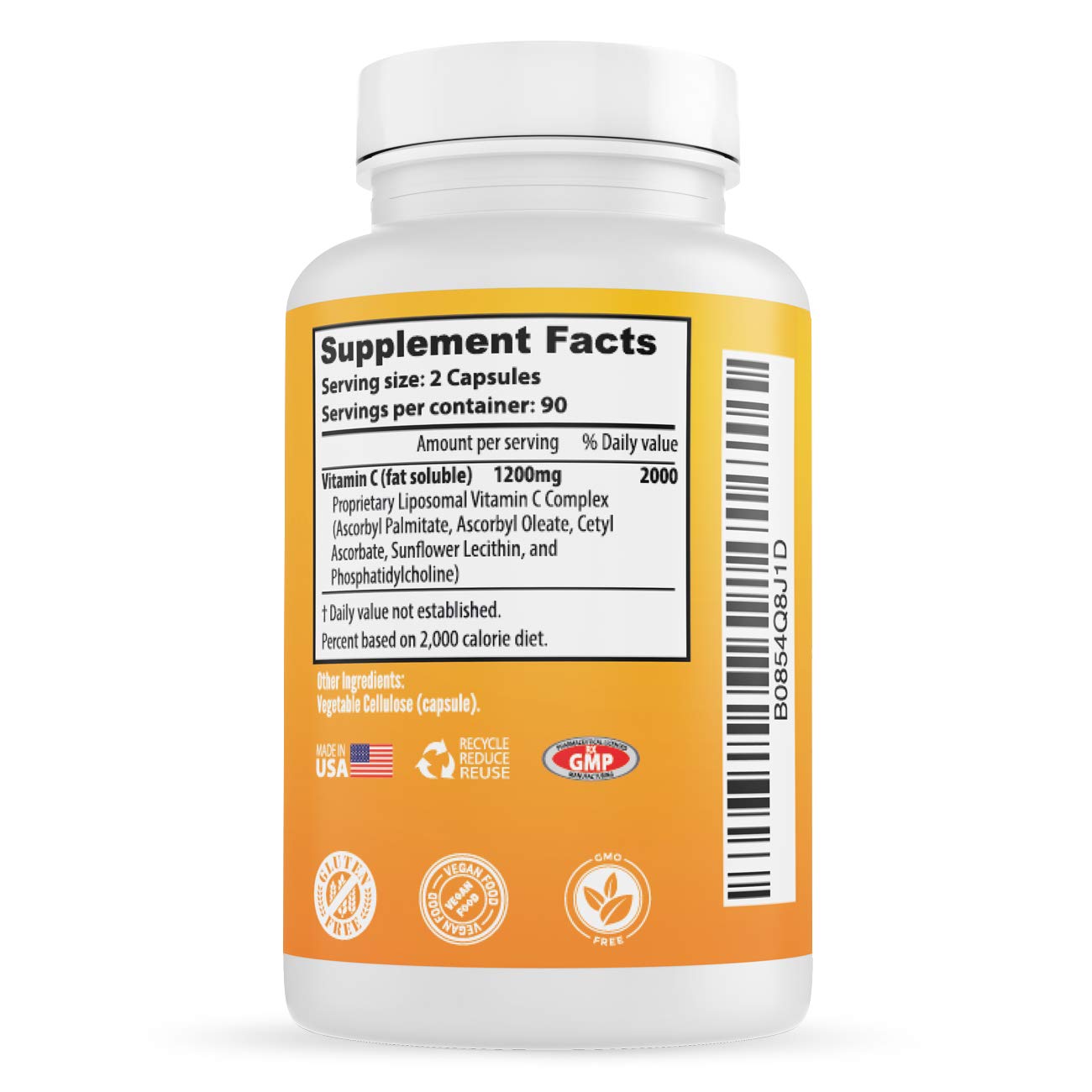Gros plan sur les capsules végétales liposomales de Whole Nature.
