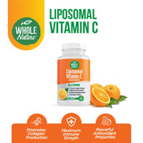 Emballage et étiquette du produit Whole Nature Liposomal Vitamin C 1200 mg.