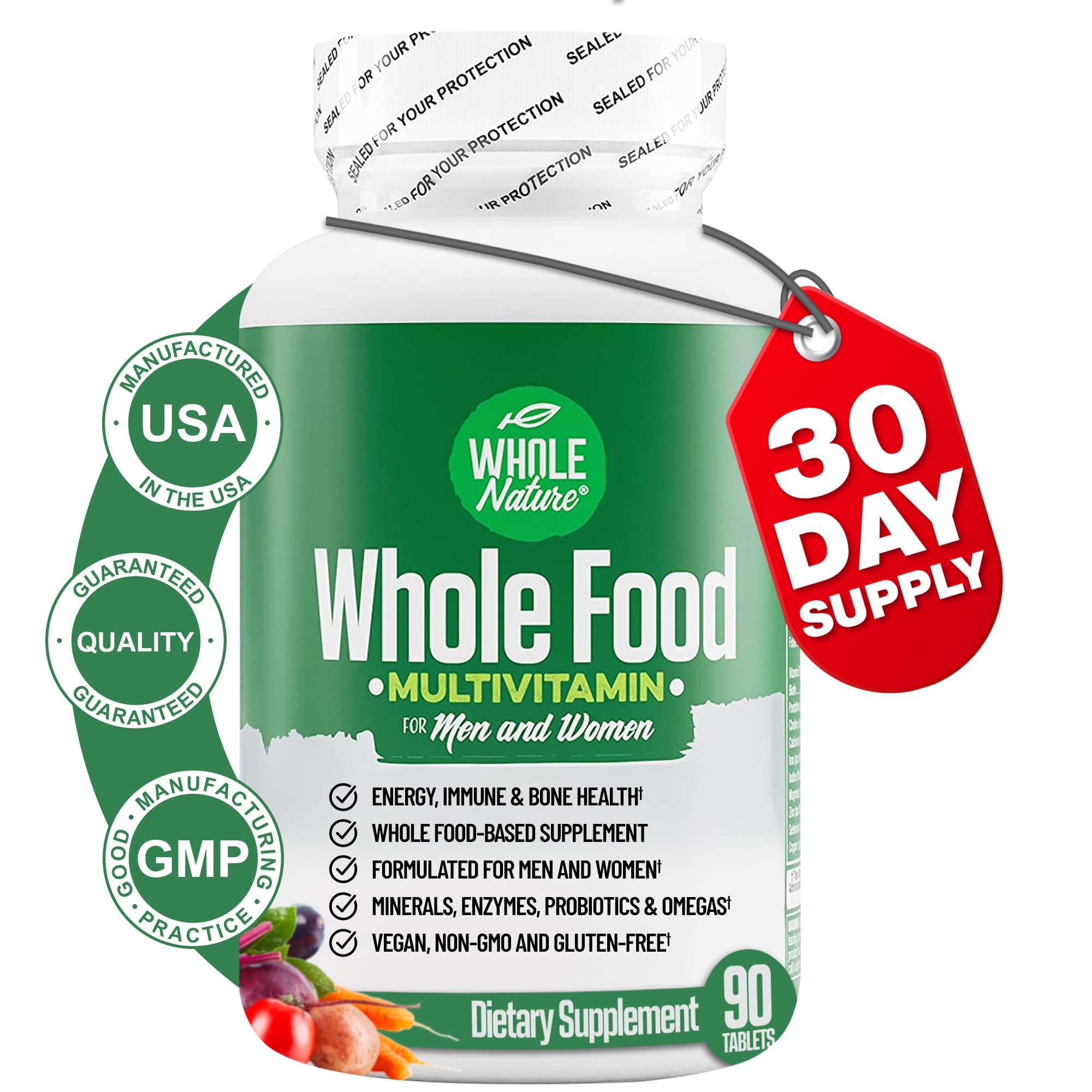 Whole Nature multivitamine quotidienne complète pour énergie et équilibre.