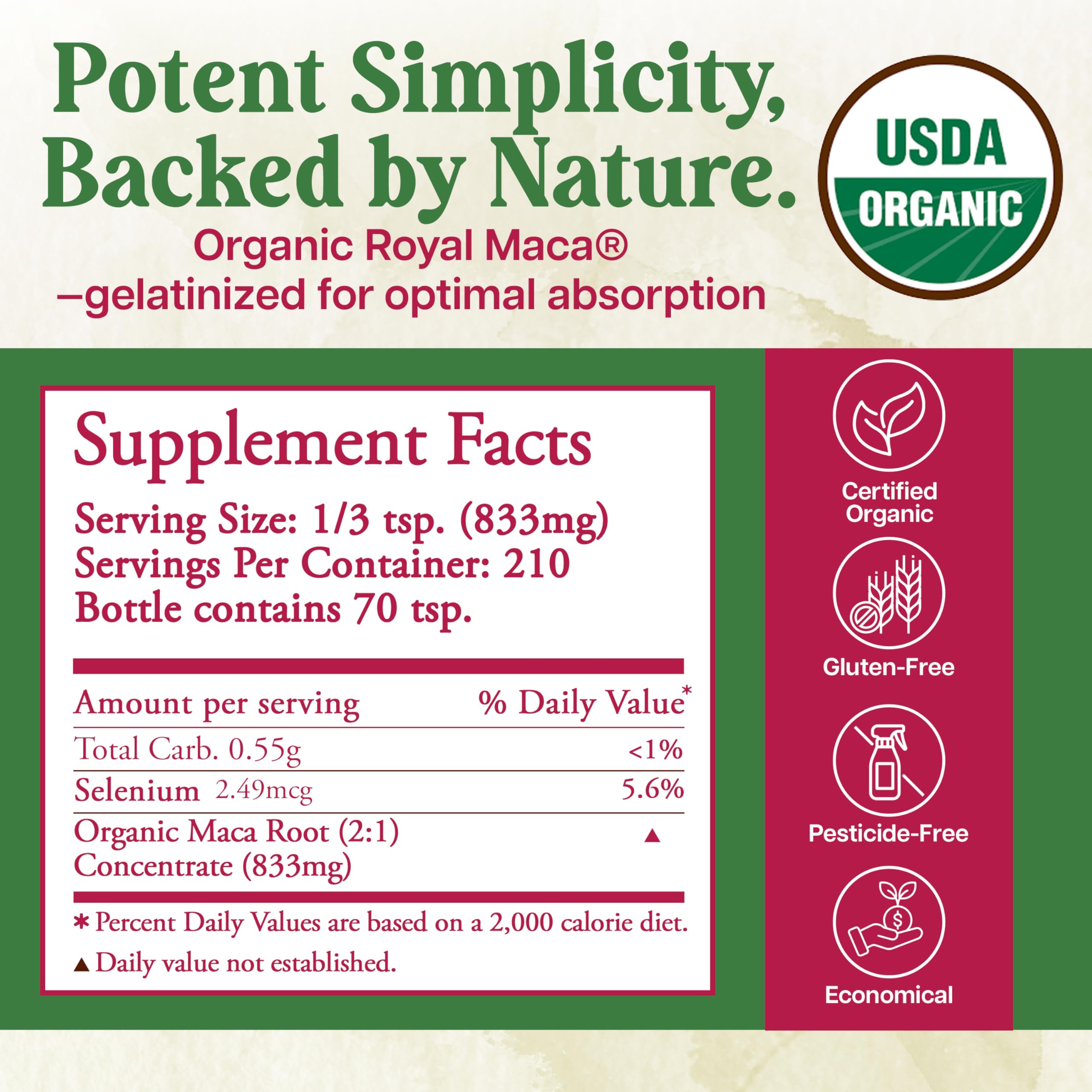 Royal Maca Poudre Whole World Botanicals, smoothie matin, texture veloutée et énergie durable.