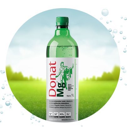 Donat Mg eau naturelle — bulles apparentes soulignant sa pétillance naturelle.