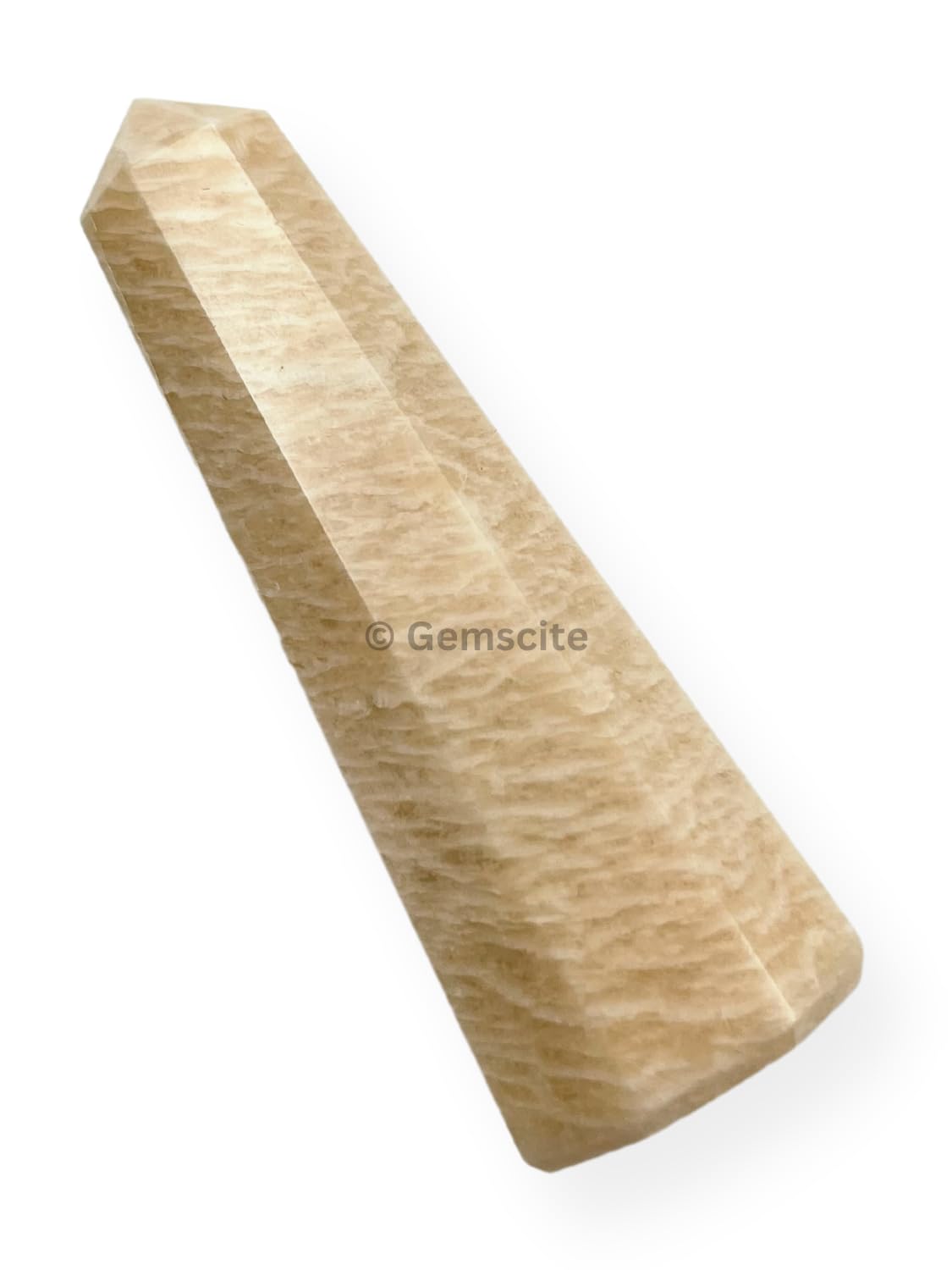 Wholesale Gem Shop crème Moonstone obélisque 70 mm – texture naturelle et charme unique.