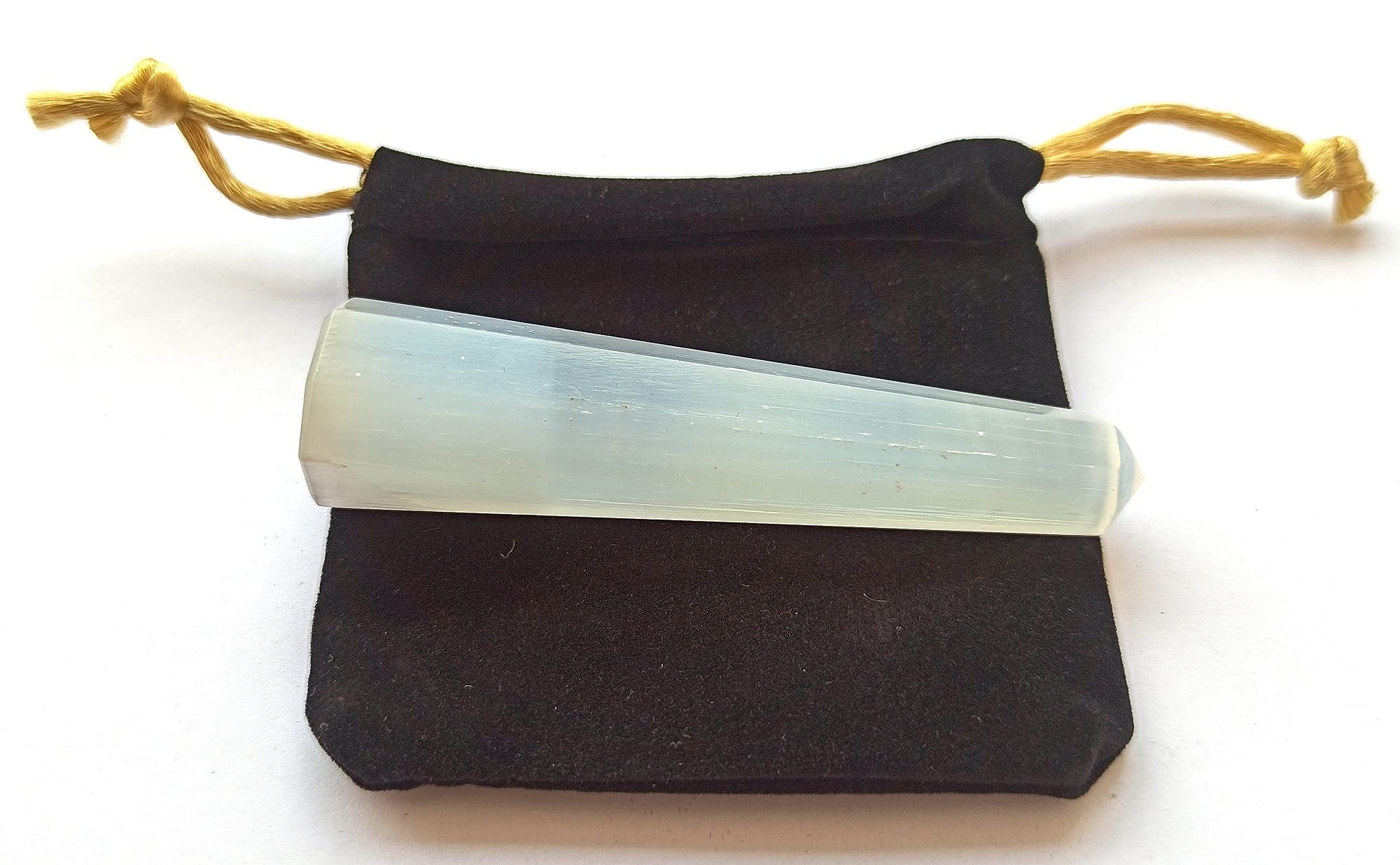Wholesale Gem Shop obélisque sélénite 70 mm, support Feng Shui pour équilibre énergétique.