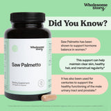 Wholesome Story Saw Palmetto, dosage recommandé, utilisation en complément alimentaire.