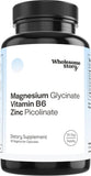 Wholesome Story Zinc Picolinate et Magnésium Glycinate, capsules pratiques, soutien potentiel de l'équilibre hormonal.