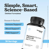 Capsules véganes Wholesome Story zinc et magnésium, soutien potentiel du système immunitaire.
