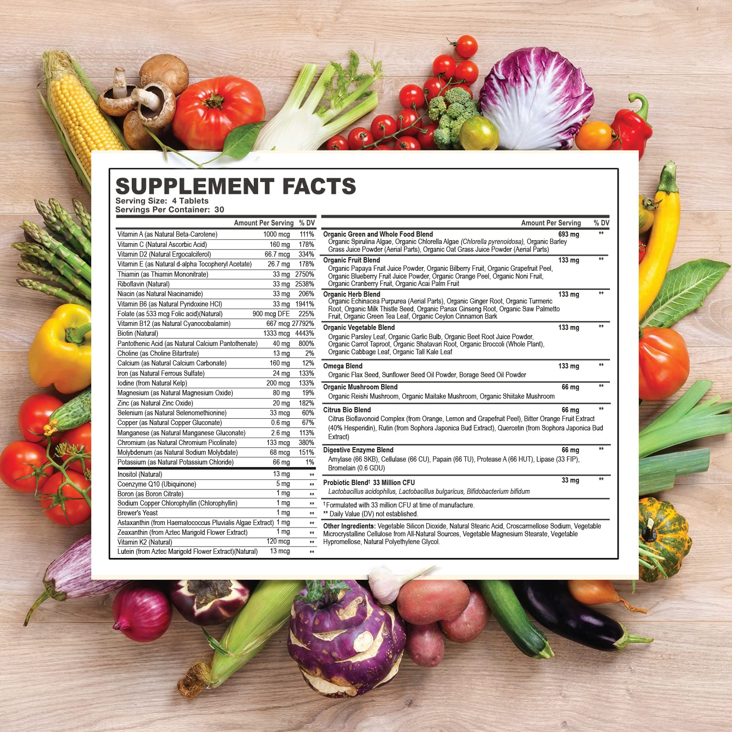 Wholesome Wellness – ingrédients complets d'aliments entiers pour une base nutritionnelle.