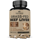 Wholesome Wellness – bouteille de capsules de foie de boeuf seche, facile à avaler et naturelle.