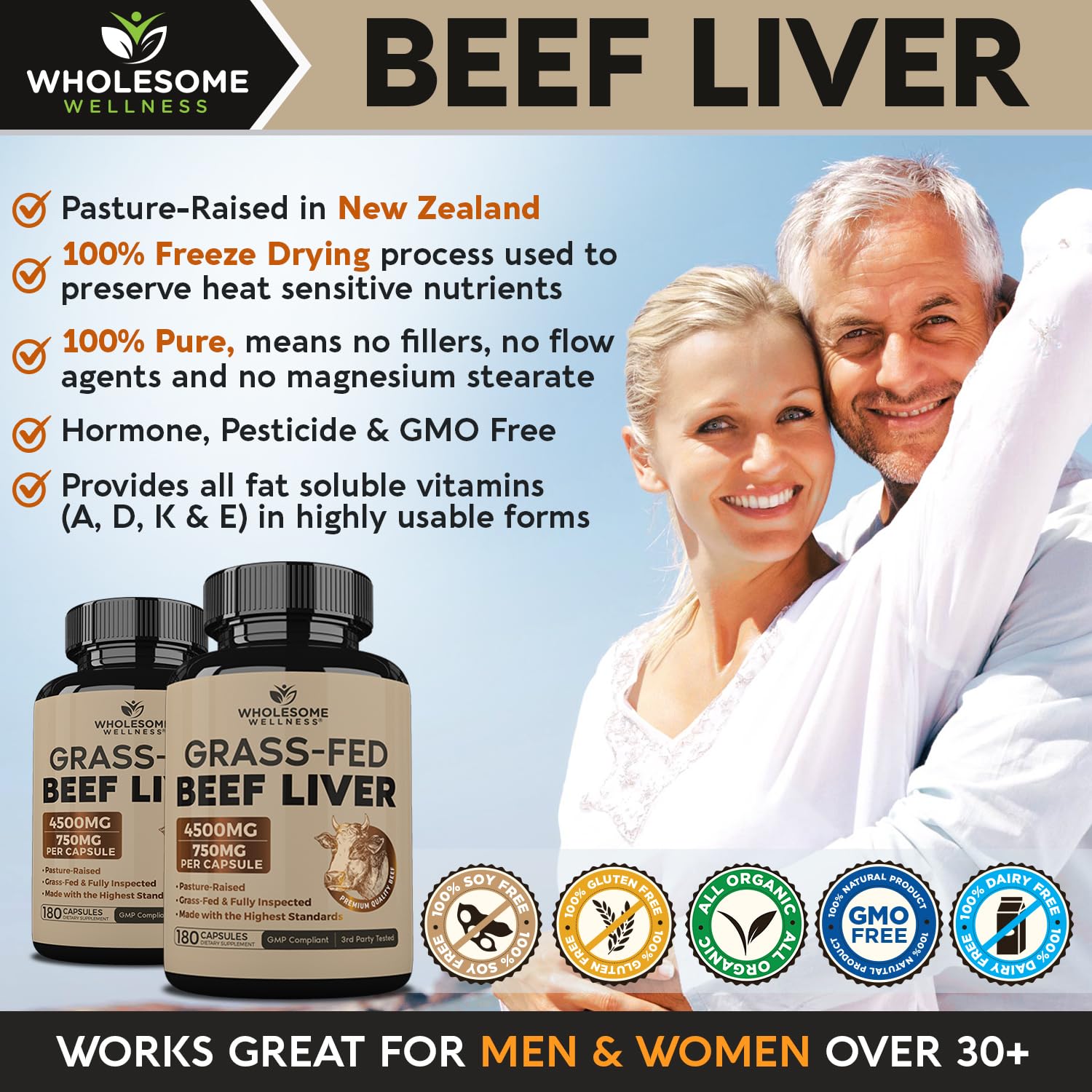 Wholesome Wellness – capsules sans goût, pour une consommation discrète et simple.