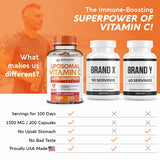 Wholesome Wellness Liposomal Vitamin C – sans soja, sans gluten, sans lactose, régime végétarien.