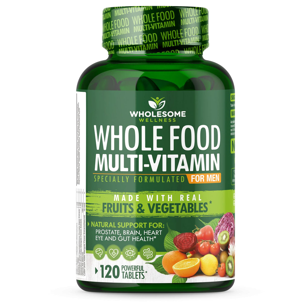 Wholesome Wellness – multivitamines pour hommes, comprimés faciles à avaler, énergie quotidienne.