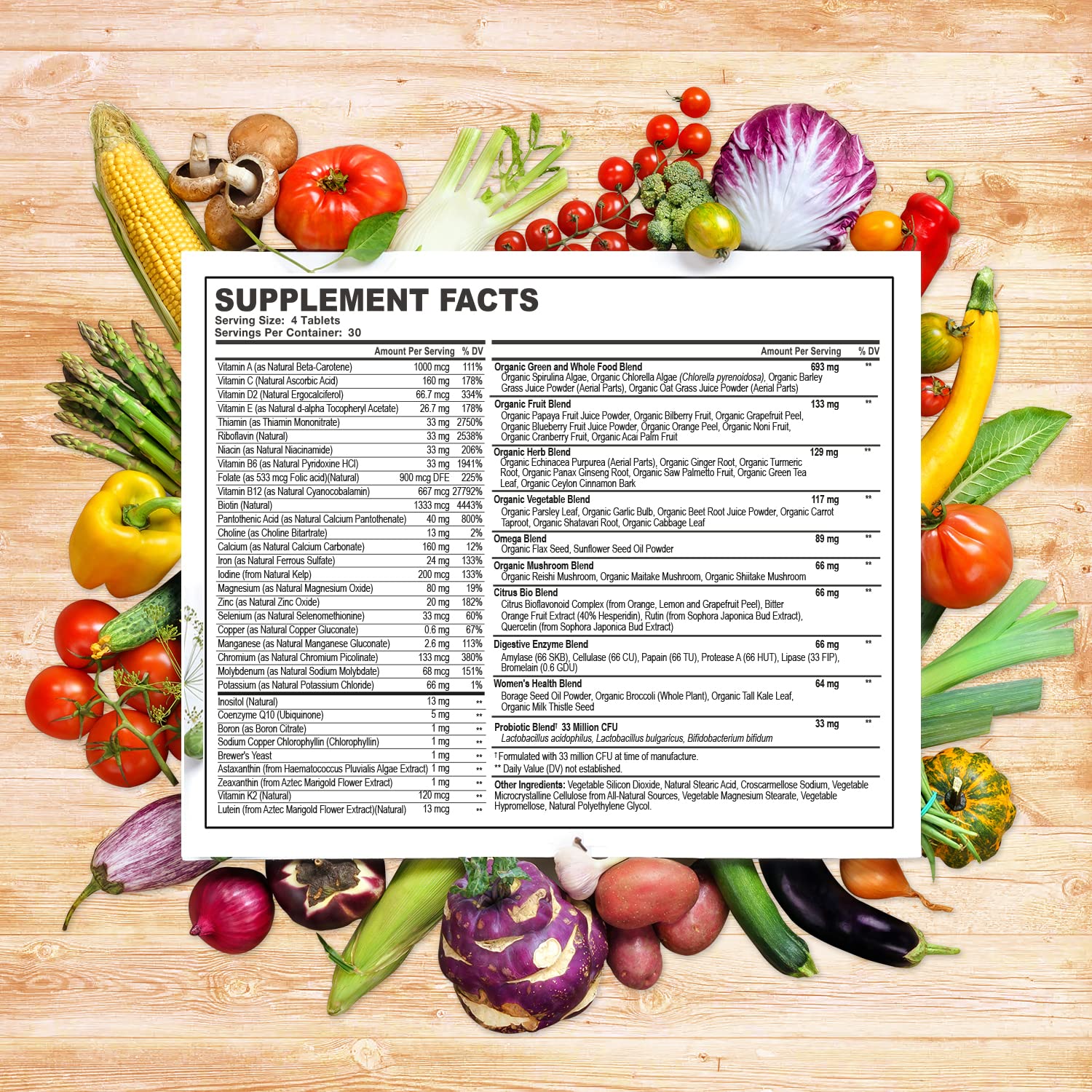 Wholesome Wellness: tablettes complètes pour femme active, couverture nutritionnelle quotidienne.