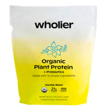Wholier Protéine végétale vanille flacon: poudre végane au goût vanille, facile à mélanger.