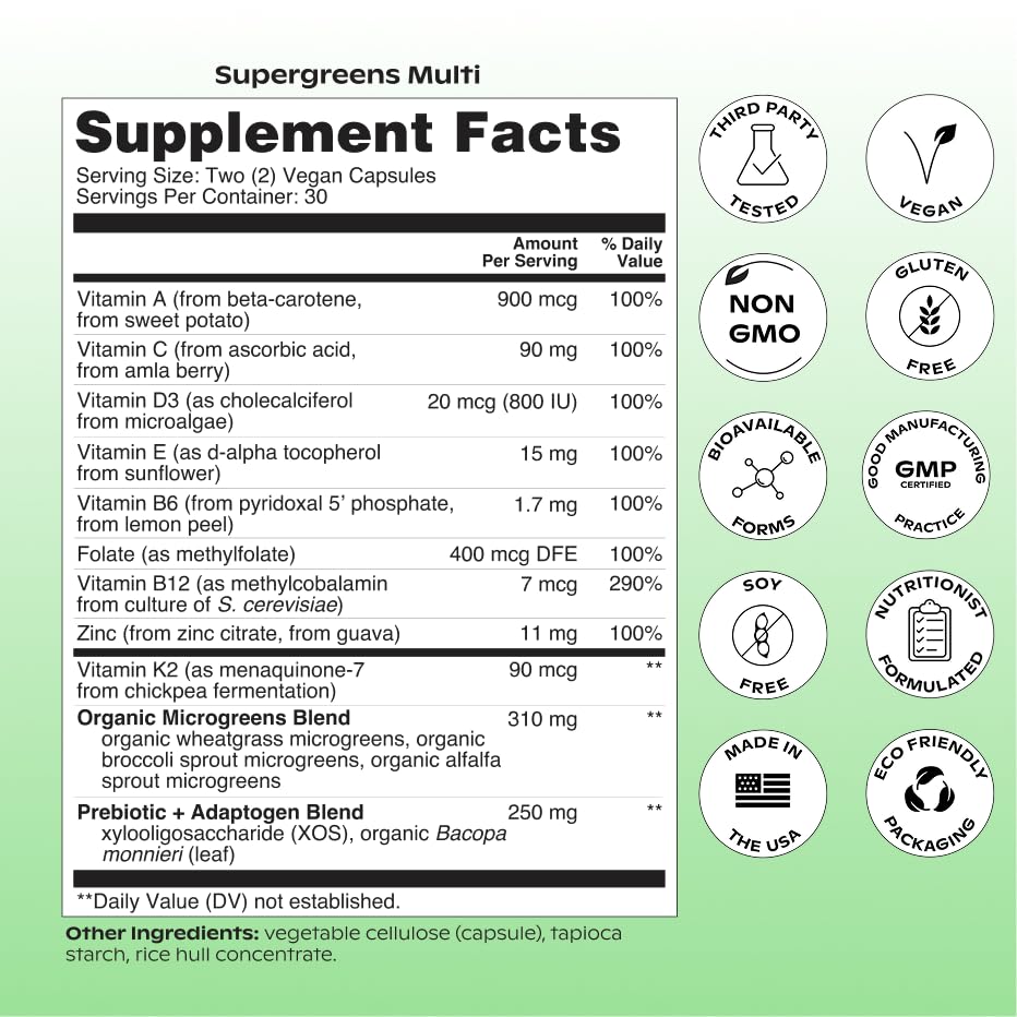 Utilisation quotidienne simplifiée avec Wholier Supergreens Multi, nutriments essentiels.