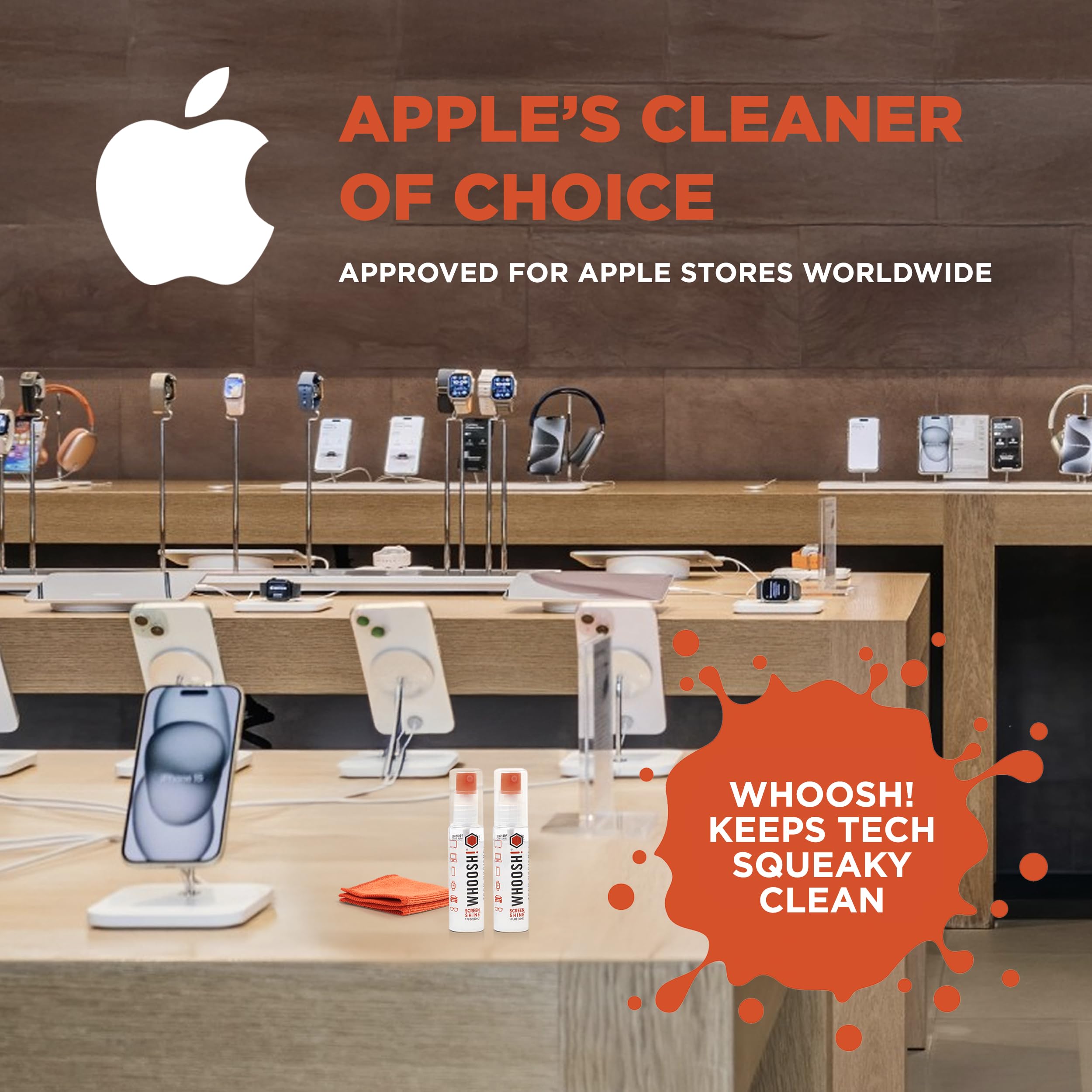 WHOOSH Screen Shine Go pour lunettes, protège les revêtements et nettoie en douceur.