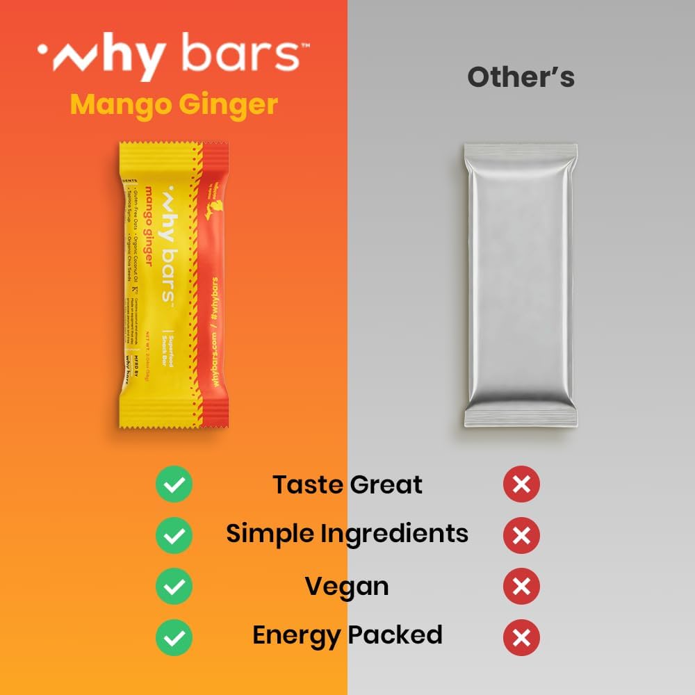 Barre Why Bars Mango Ginger emballage pratique pour le voyage.