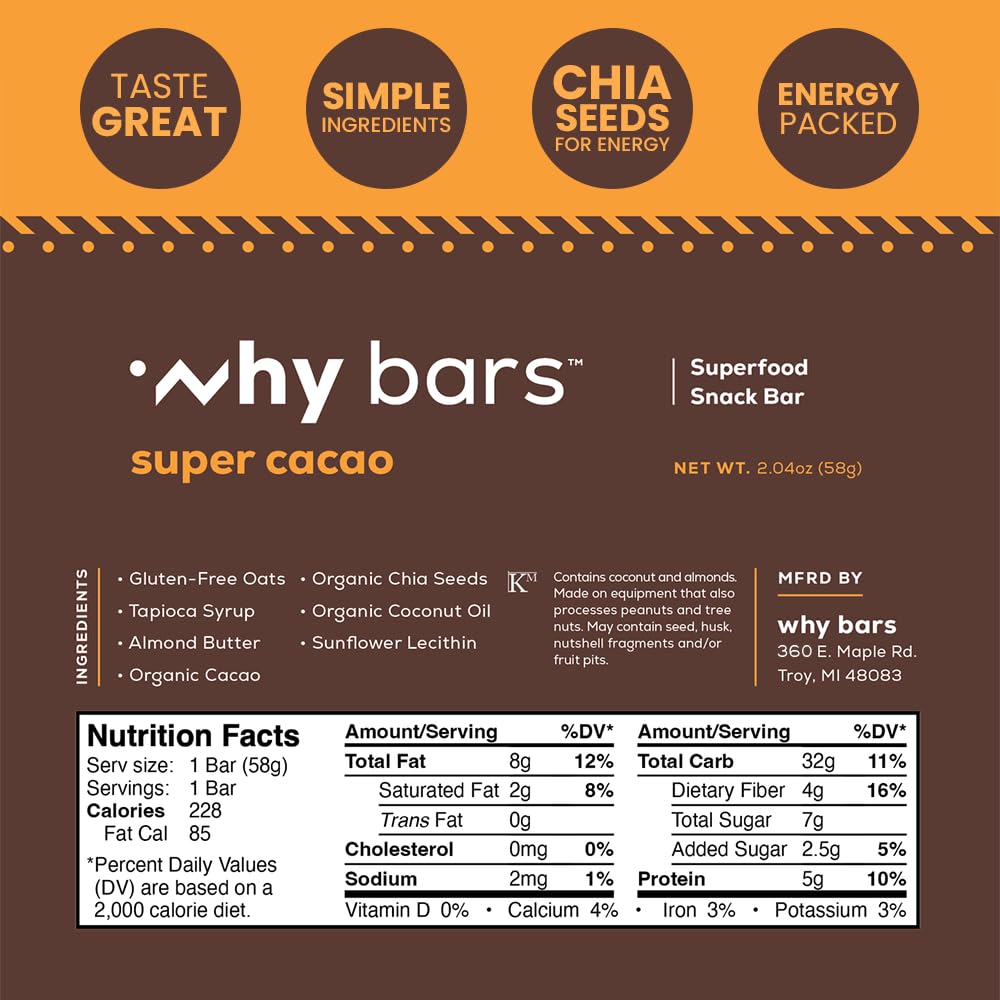 Why Bars barre proteine superfood chocolat beurre de cacahuete – texture gourmande et proteine