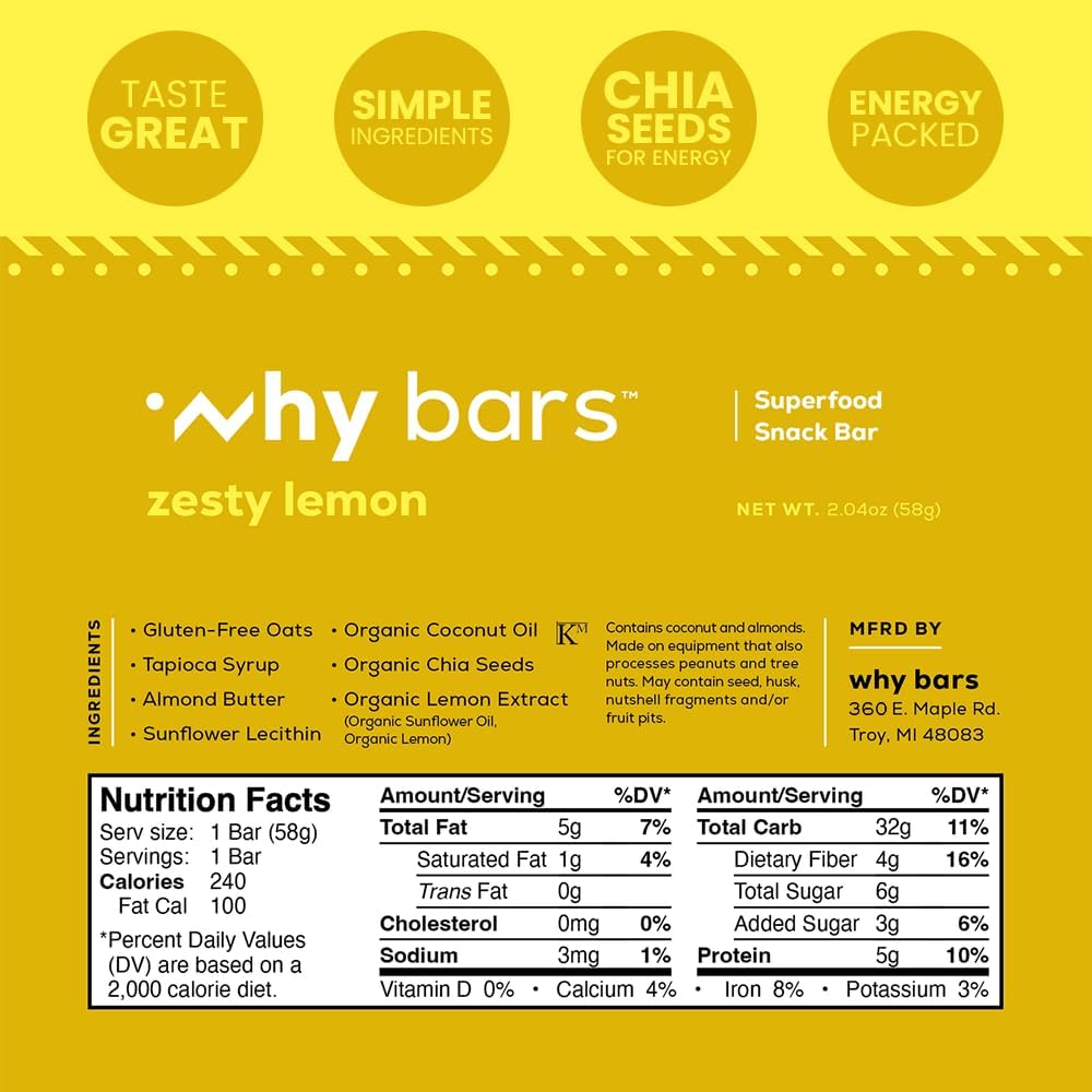 WHY BARS myrtille, barre protéinée vegan et riche en fibres