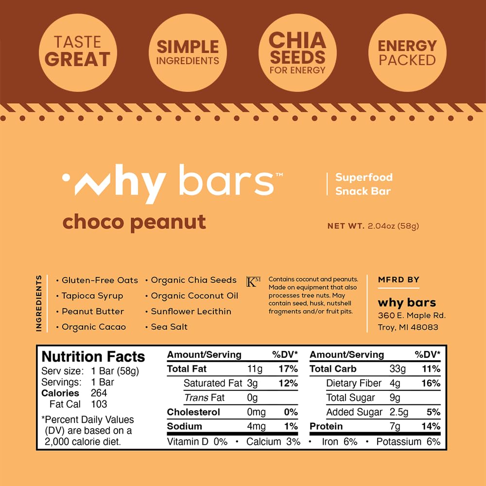 Why Bars barre proteine superfood myrtille – saveur fruitée et fibre