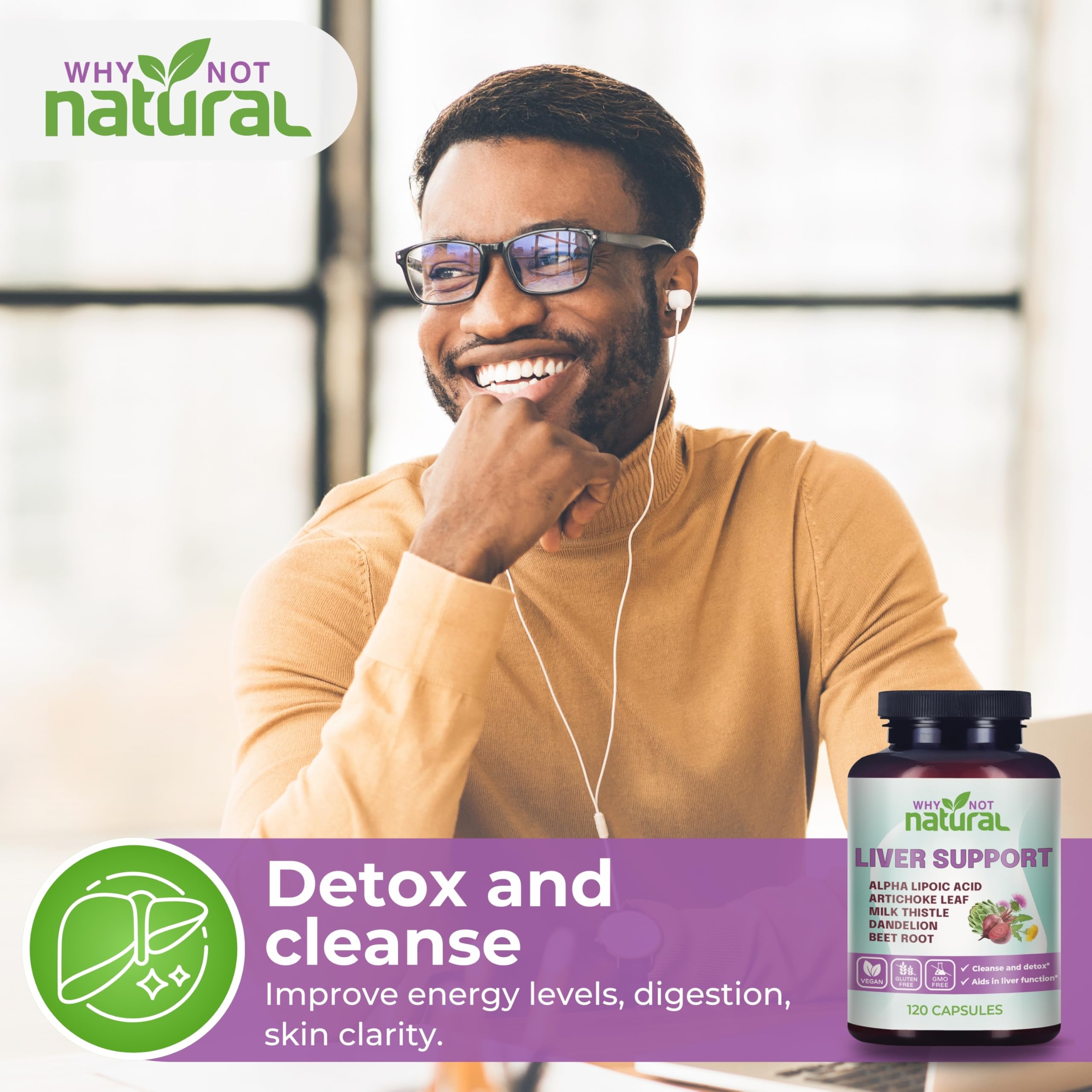 Why Not Natural Acide alpha-lipoique - Capsule facile à avaler, potentiel de detox.