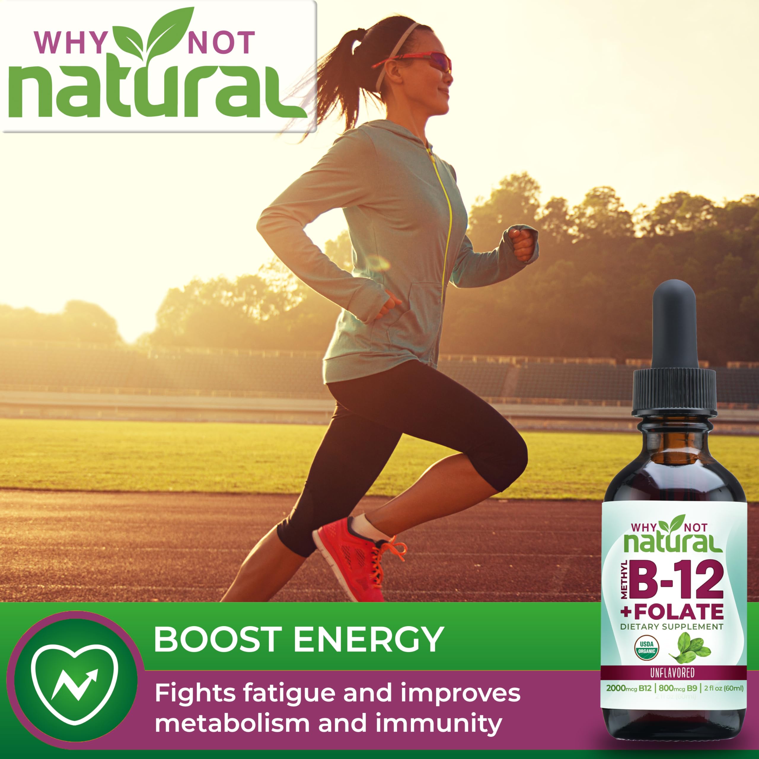 Why Not Natural Vitamine B12 Folate – application sublinguale, absorption rapide.