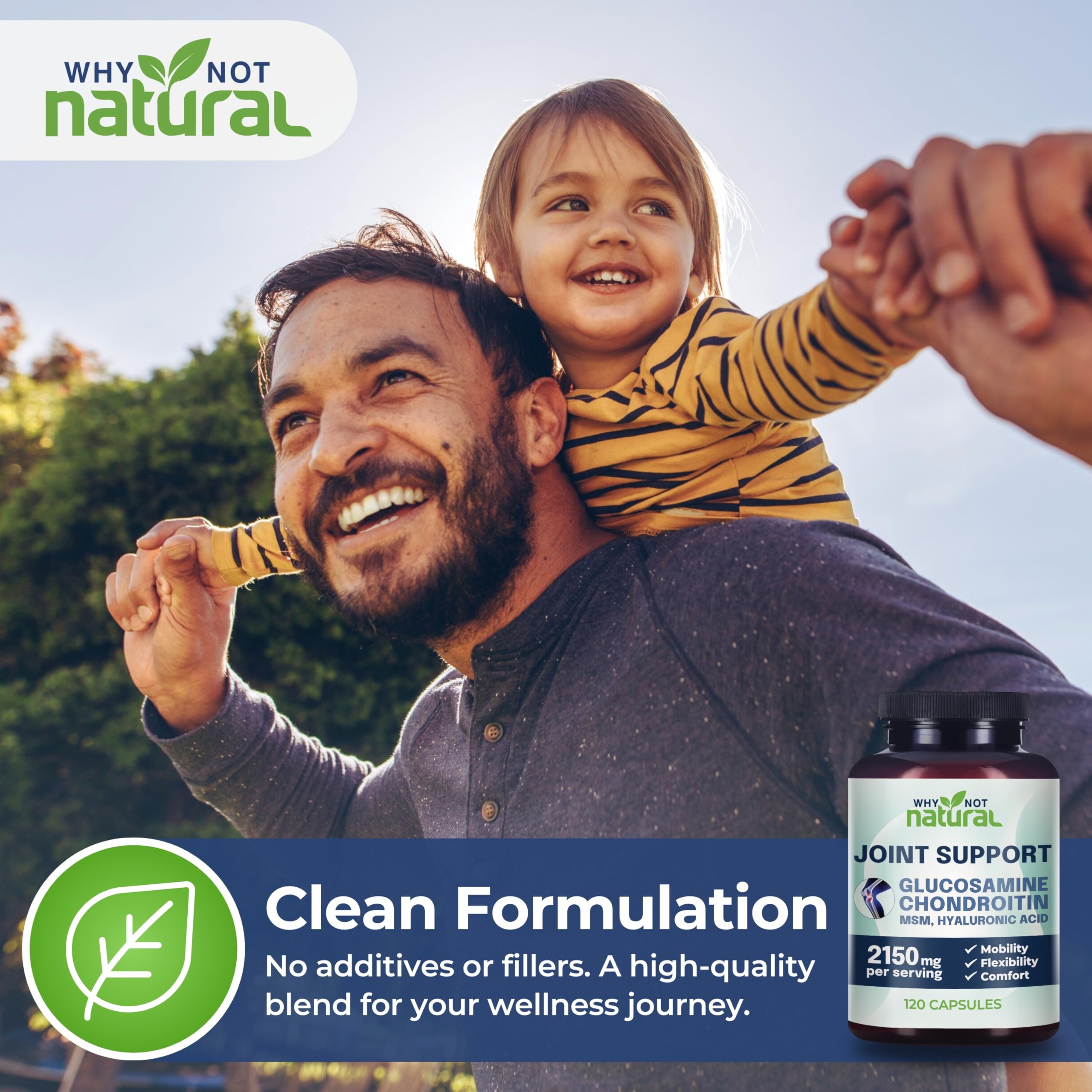 Why Not Natural: capsules visibles pour articulations et flexibilité.