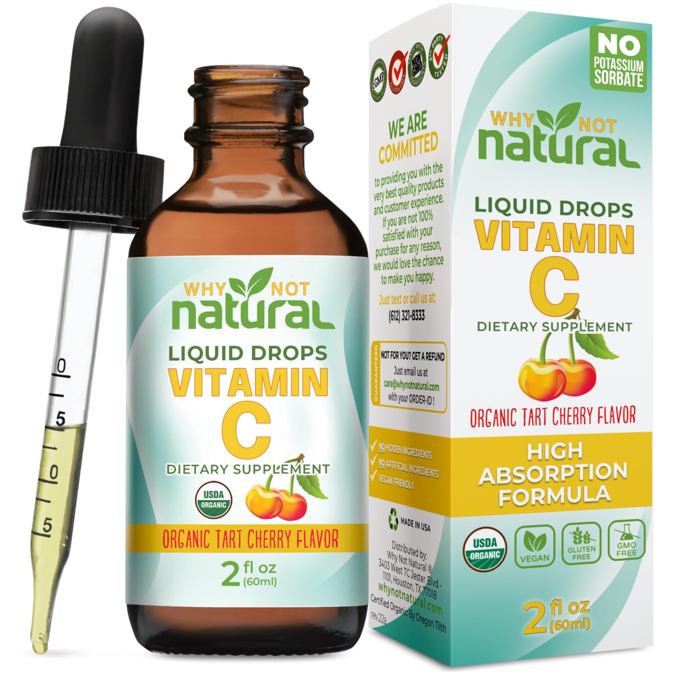 Why Not Natural Vitamine C liquide – bouteille pratique pour une utilisation quotidienne.