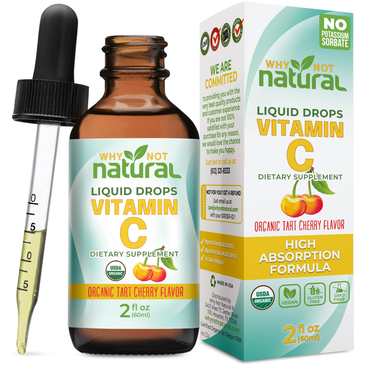 Why Not Natural Vitamine C liquide – bouteille pratique pour une utilisation quotidienne.