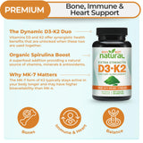 Why Not Natural vitamine D3-K2 Spiruline - capsules: prise facile dans une routine quotidienne.