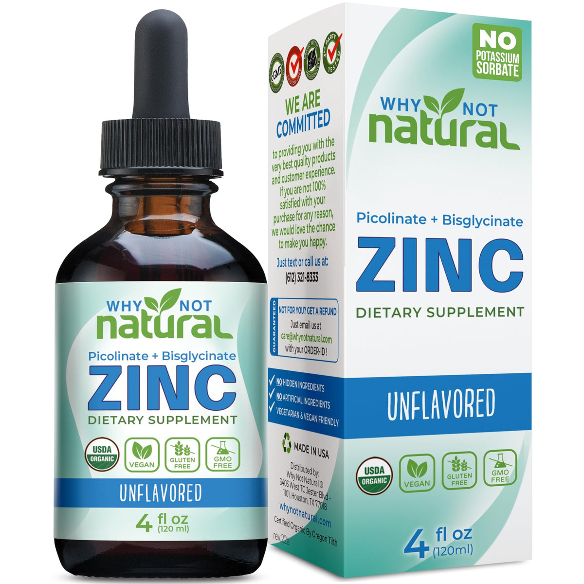 Why Not Natural Zinc gouttes bouteille : dosage facile pour votre routine.