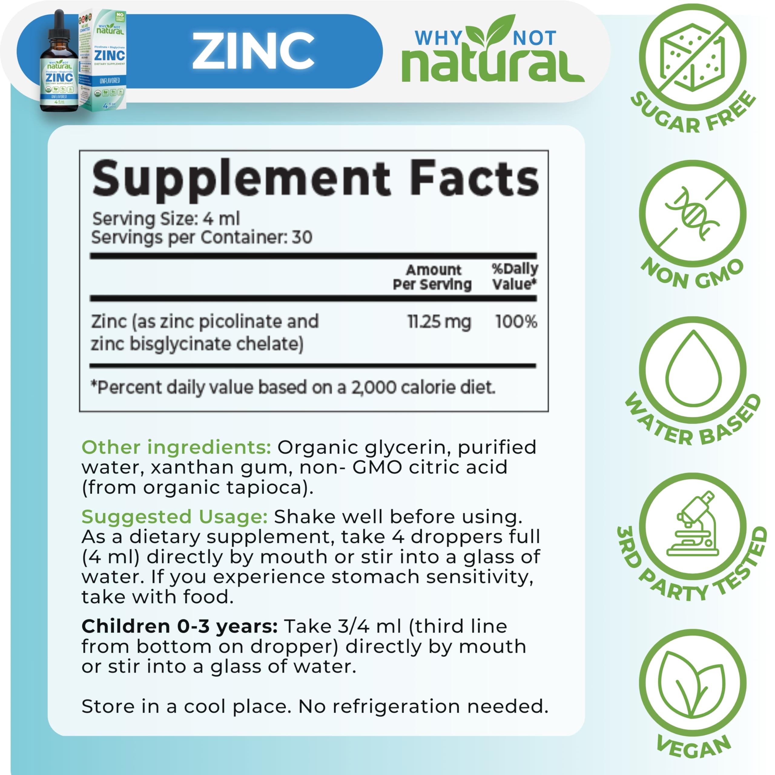 Why Not Natural Zinc Pipette-Doseur : pratique pour ajuster la dose selon vos besoins.