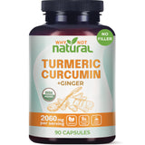 Why Not Natural Turmeric capsules gingembre et poivre pour le soutien des articulations.