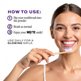 WHYTE émail renforcé par hydroxyapatite pour une sensation de solidité.