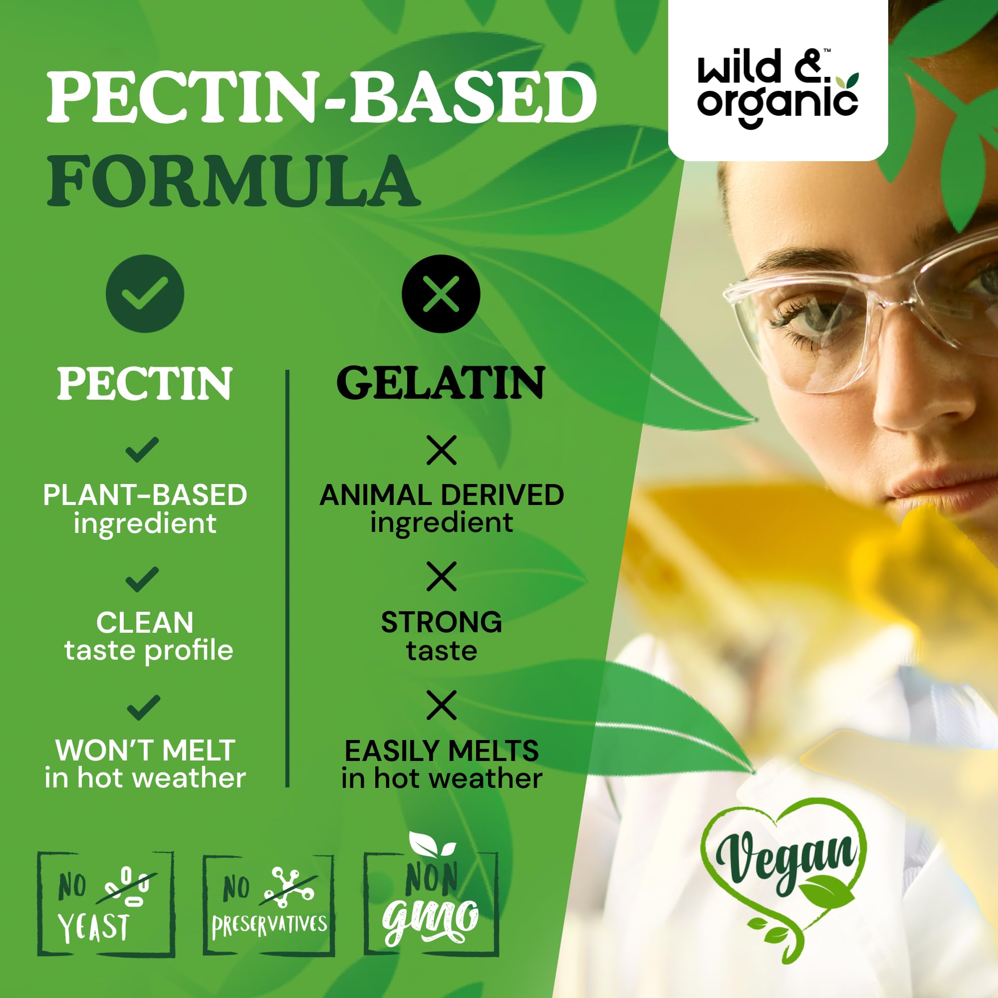 Wild & Organic formule végane sans OGM, choix naturel pour collations saines.