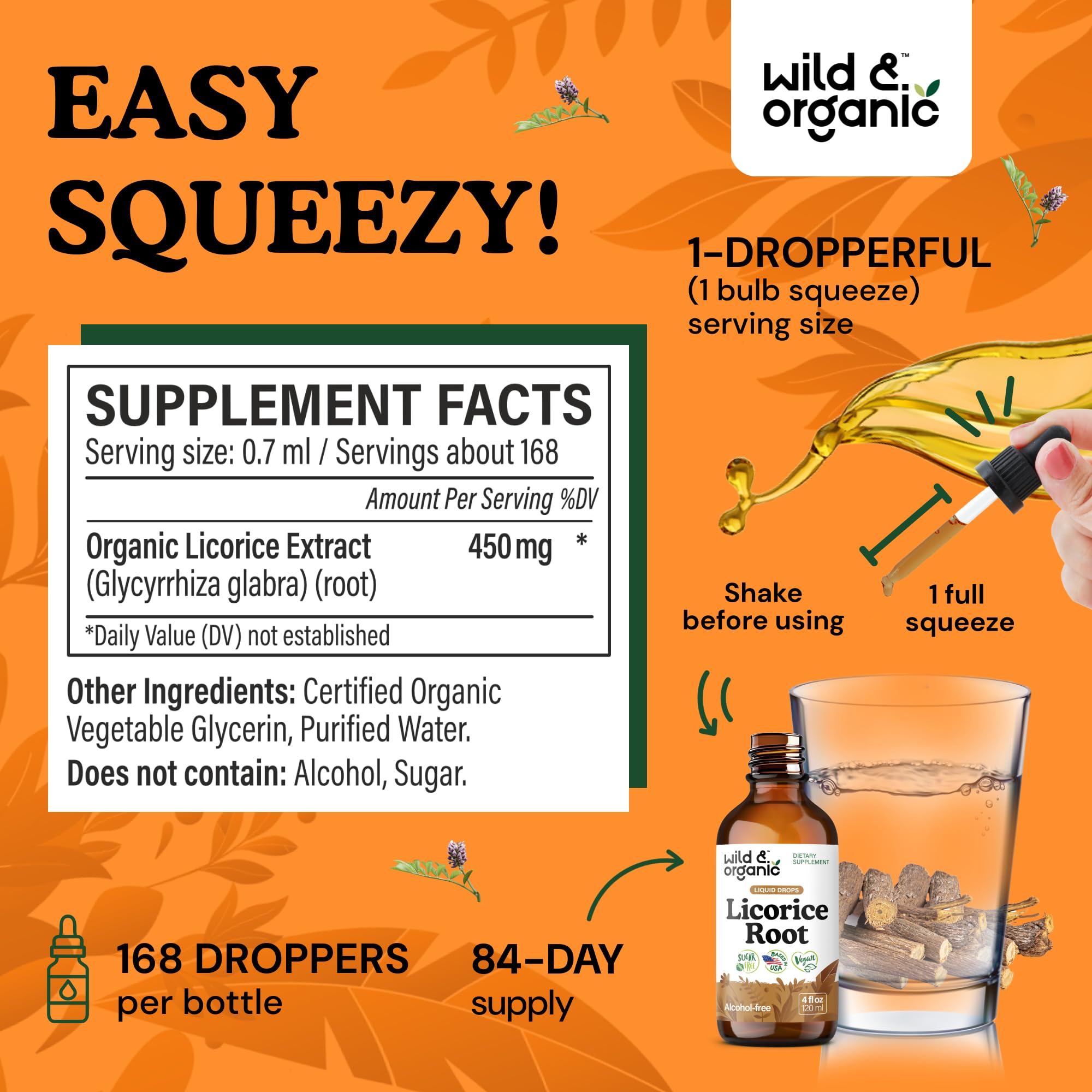 Wild & Organic gouttes reglisse pipette – usage pratique pour un quotidien équilibré.